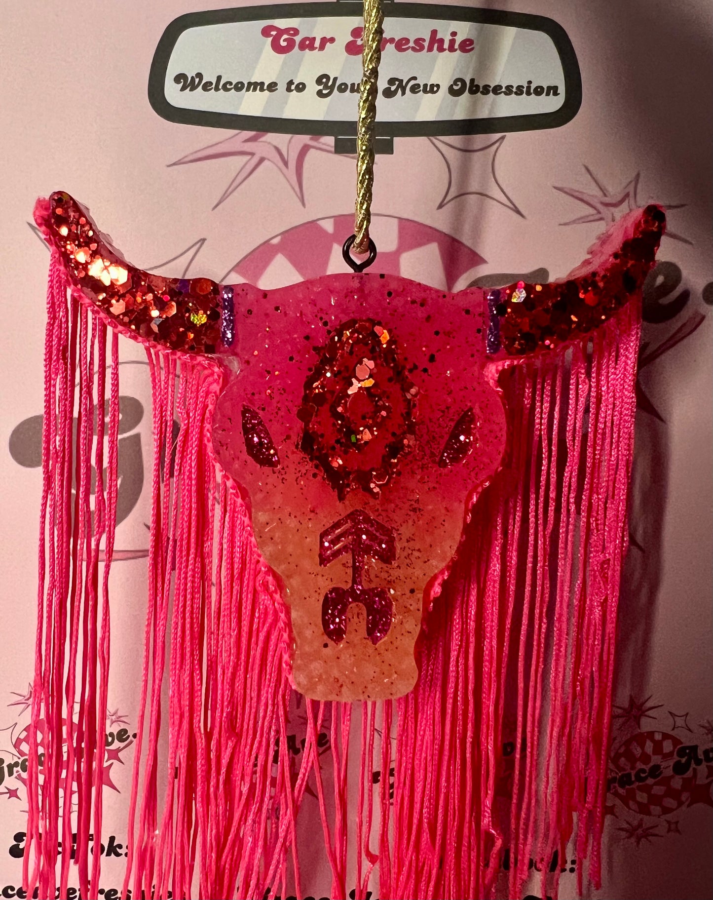 Custom Aztec Bull Skull Freshie
