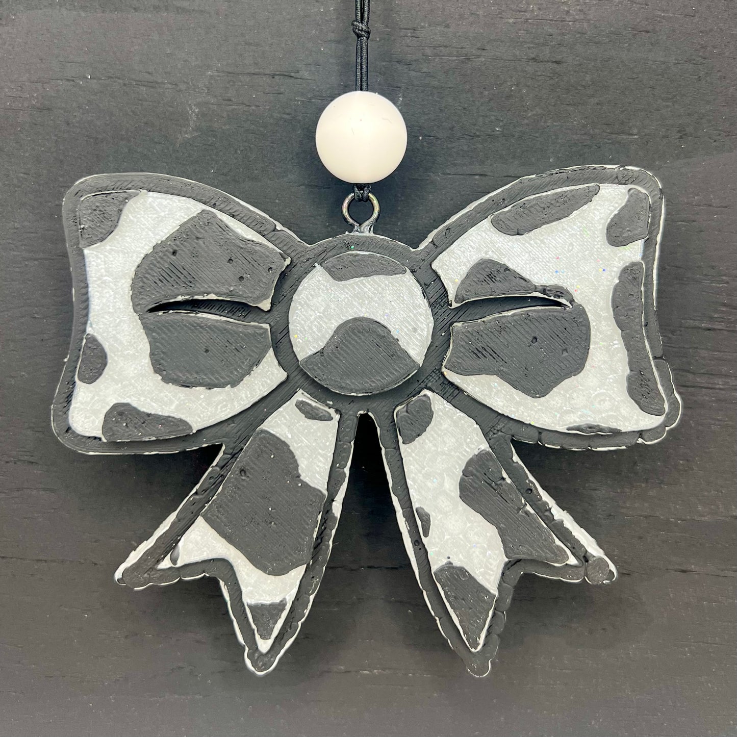 Custom Cow Print Bow Freshie