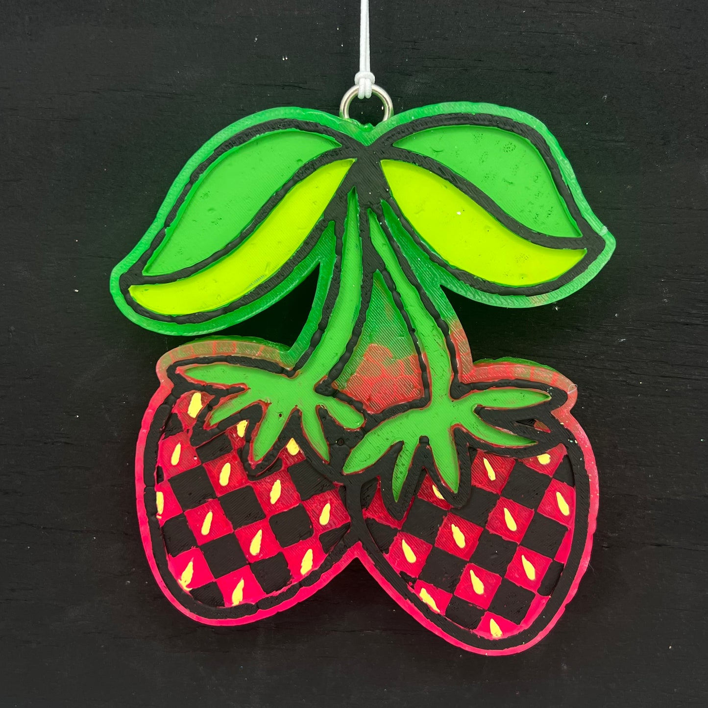 Custom Checkered Strawberry Freshie