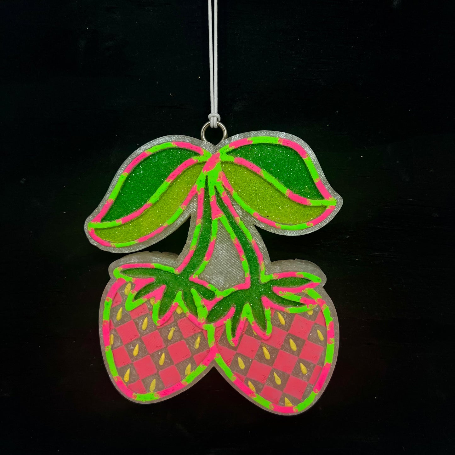 Custom Checkered Strawberry Freshie