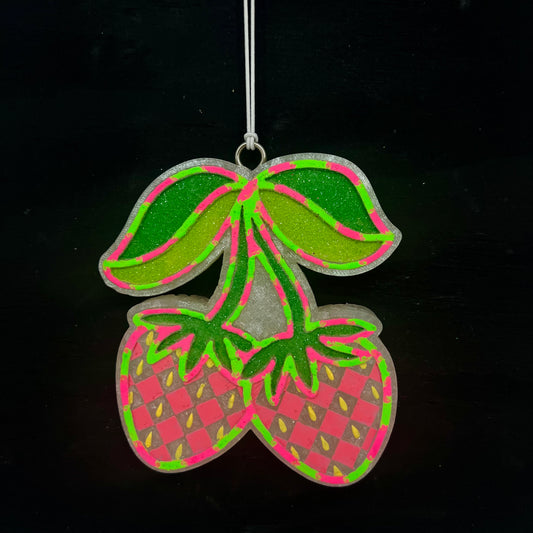 Custom Checkered Strawberry Freshie