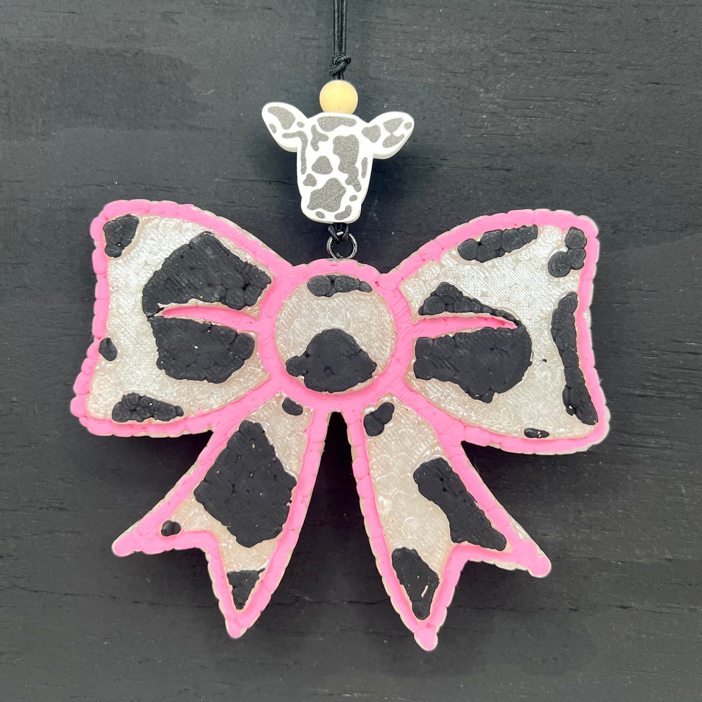 Custom Cow Print Bow Freshie