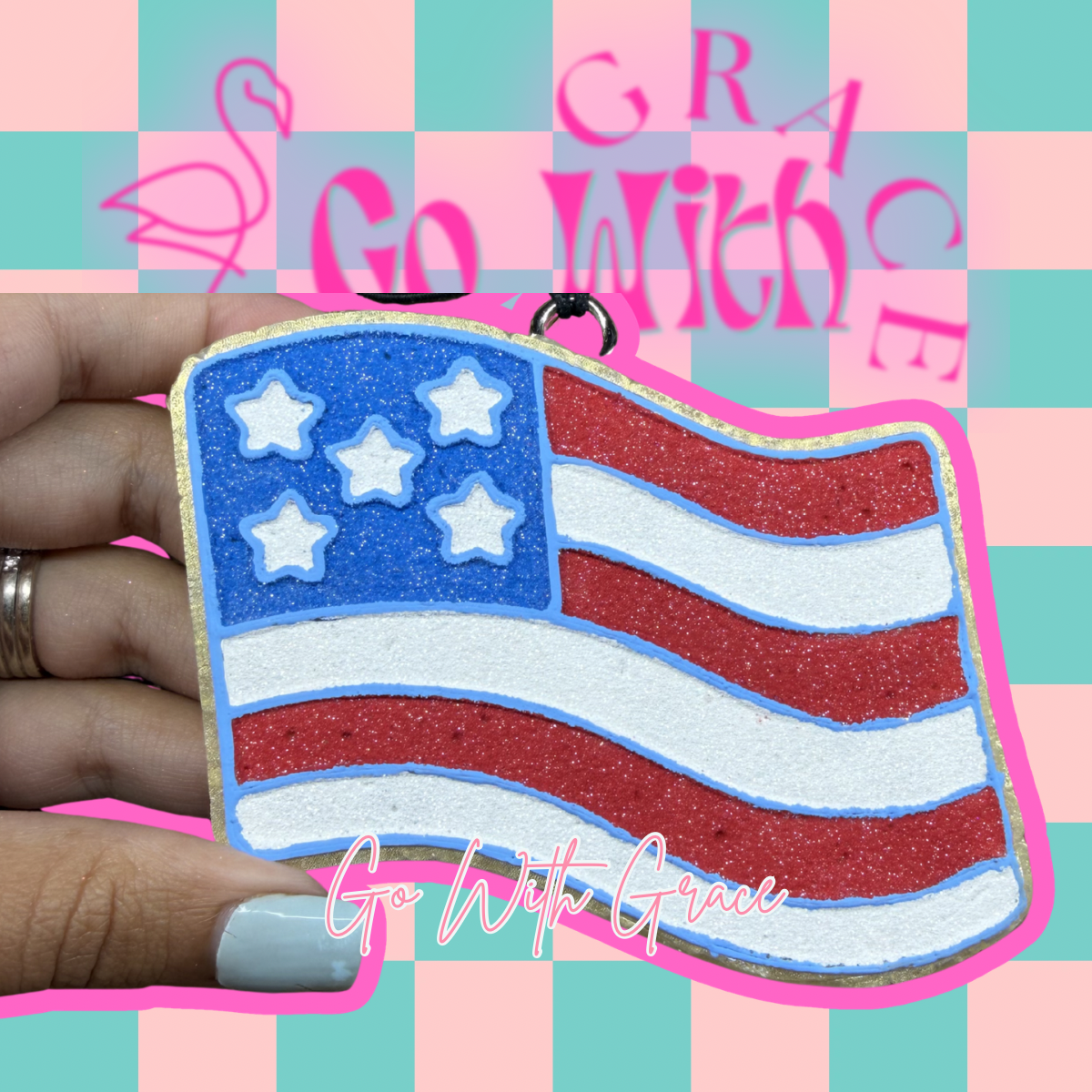 American Flag Sugar Cookie Freshie