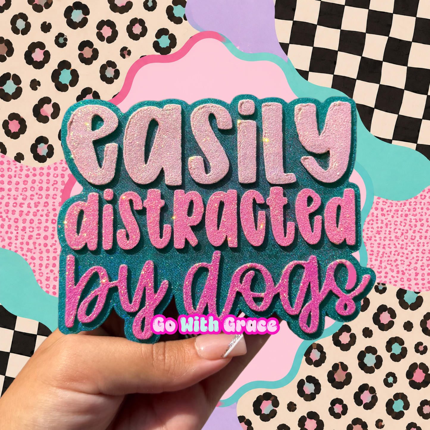 Easily Distracted By Dogs Freshie | Scent: Pink Marshmallow