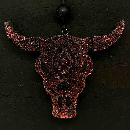 Custom Aztec Bull Skull Freshie