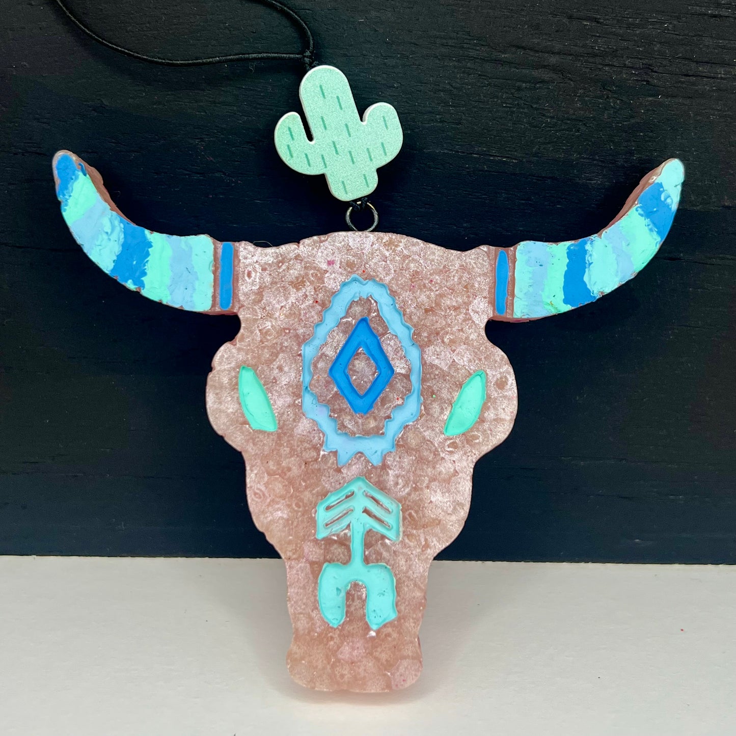Custom Aztec Bull Skull Freshie